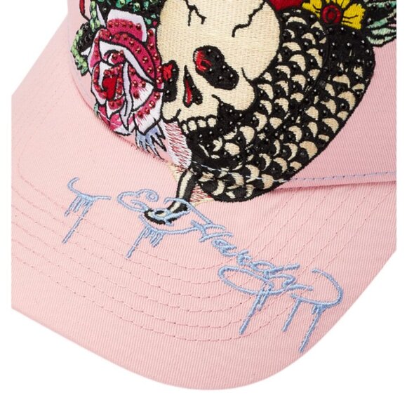 Ed Hardy Rhinestone Cobra Trucker Hat, Pink & Blue Sky, Unisex, NWT - Picture 4 of 7